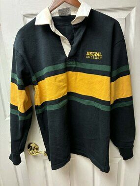 Barbarian Rugby Wear Men’s Delval College Long Sleeves Polo Shirt Size L